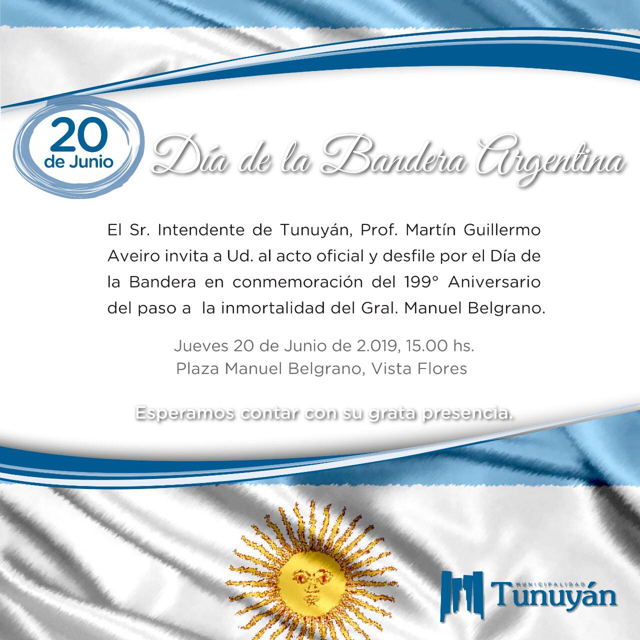 Tunuyán. Conmemora el día de la Bandera Nacional - Infouco