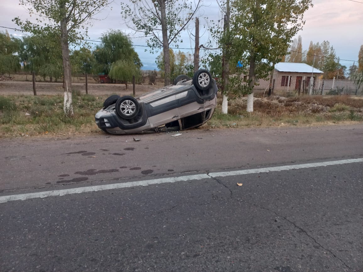 Accidente en la ruta 40. Se le atravesó un perro y volcó su auto - Infouco
